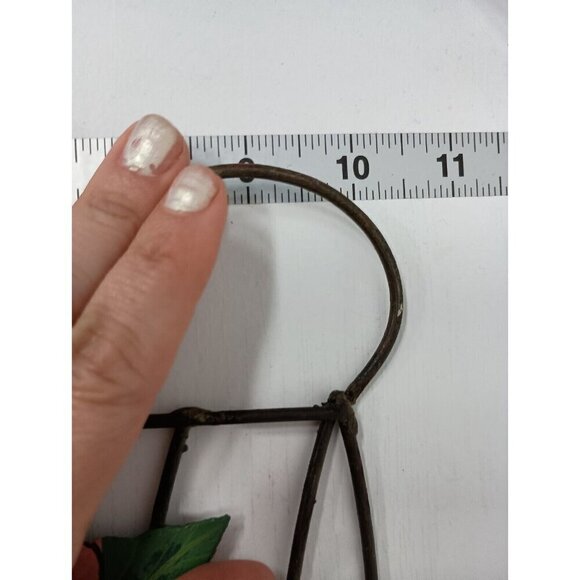 VTG Metal Garden Tools Flower 4 Hooks Hanging Rack Rustic MCM Industrial Rare - Picture 7 of 7